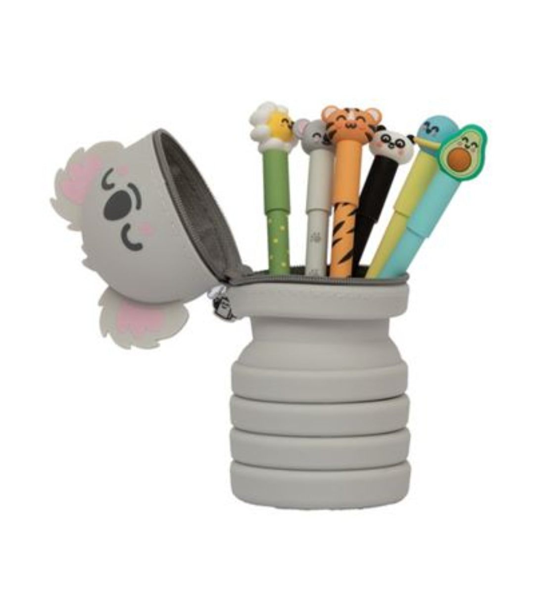 Estojo Extensível em Silicone Koala Mr. Wonderful com 6 Canetas Bo-Bo Apagáveis