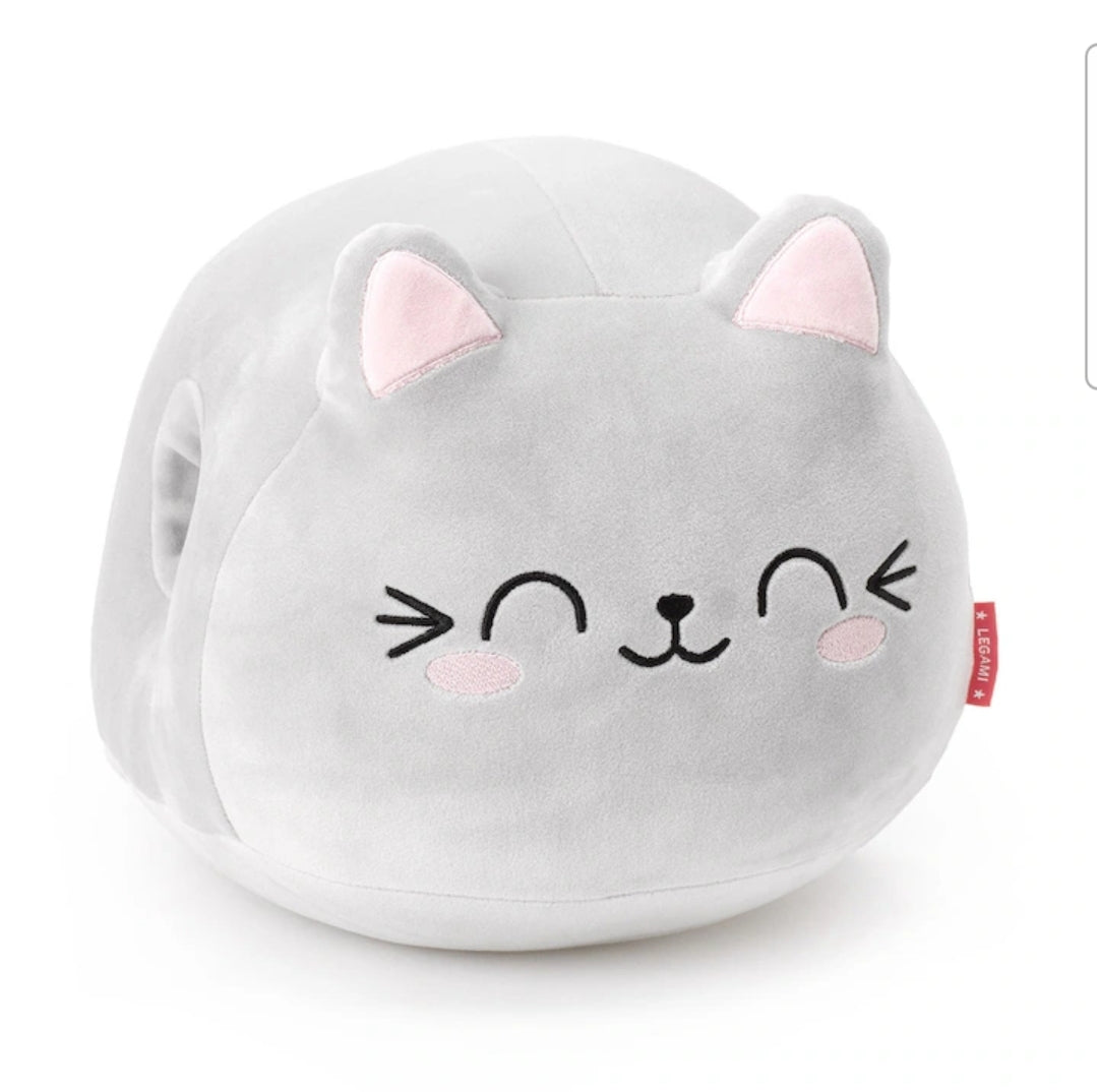 Gatinho Almofada/Peluche Legami com Espaço para Aquecer as Mãos