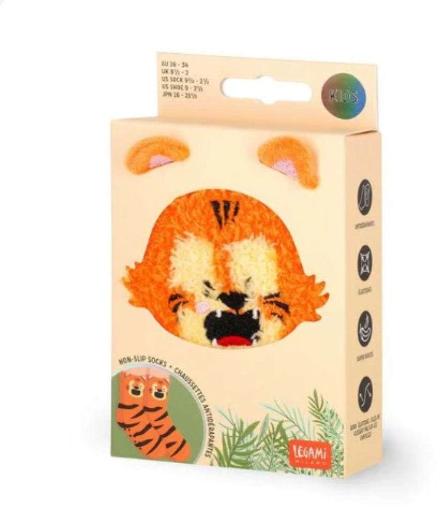 Meias Antiderrapante 3D Tigre - Tamanho 26-34 Legami