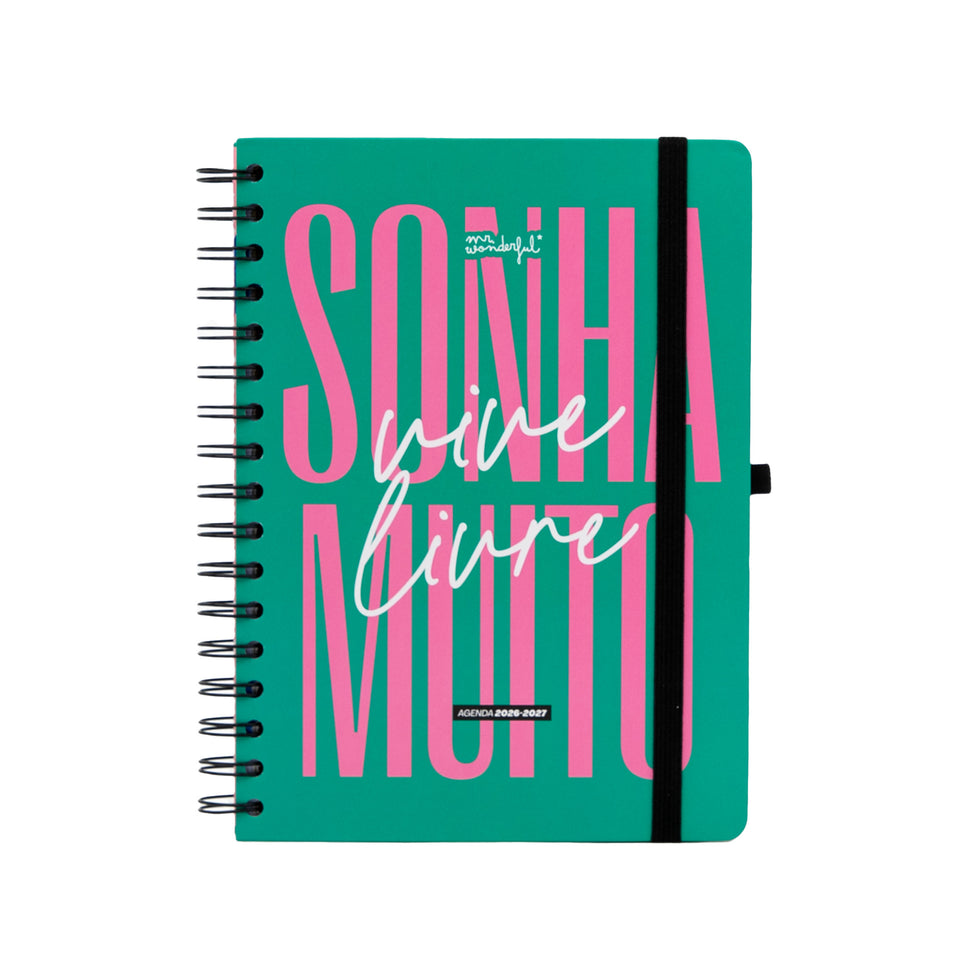 Agenda Semanal 18 Meses 2026/2027 Mr.Wonderful "Sonha Muito, Vive Livre"