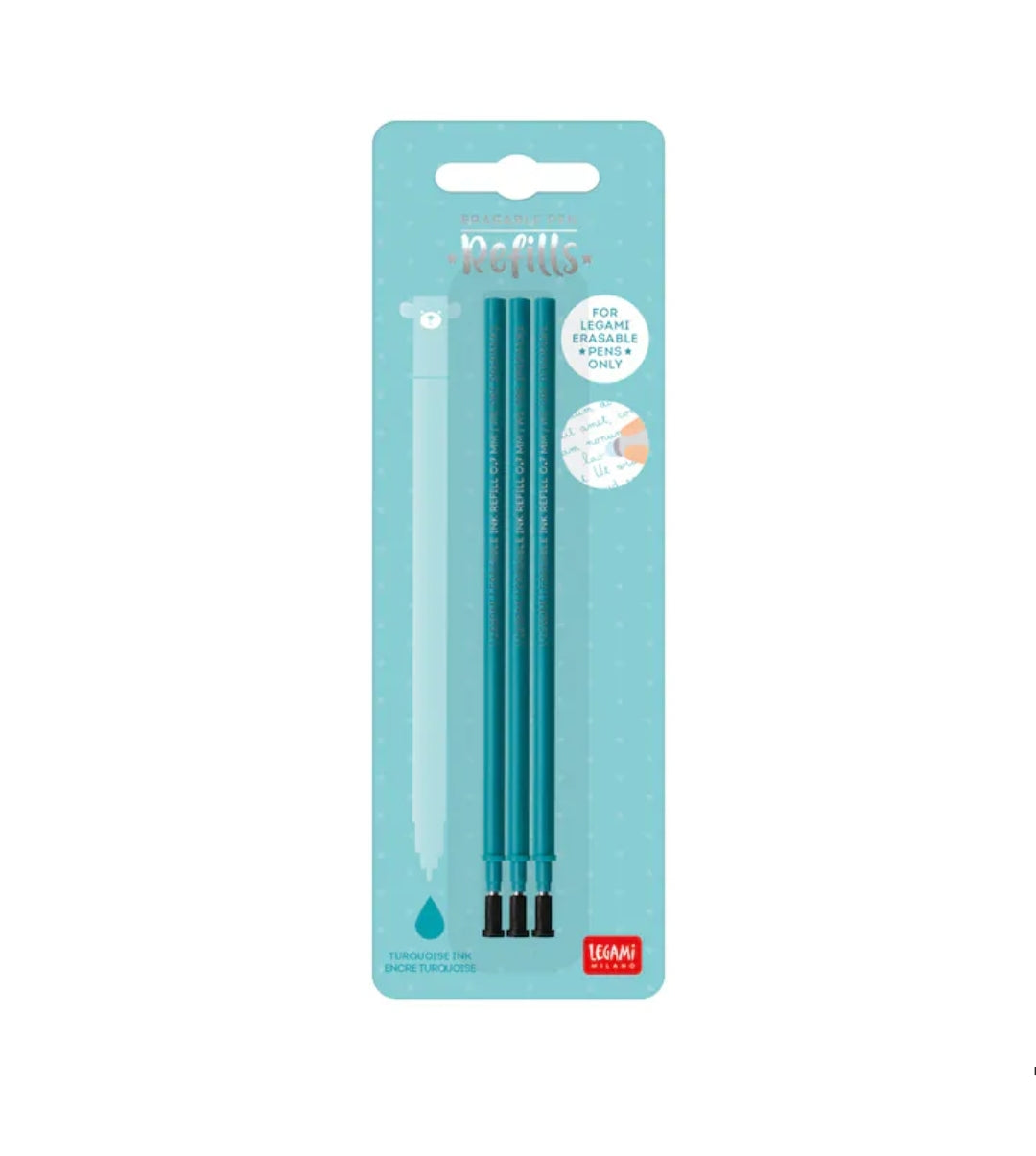 Recarga para Caneta que Apaga Legami Turquesa - Set de 3 Unidades