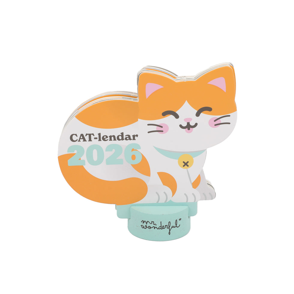 Calendário de Secretária Mr.Wonderful 2026 com base - MEOW-lendar