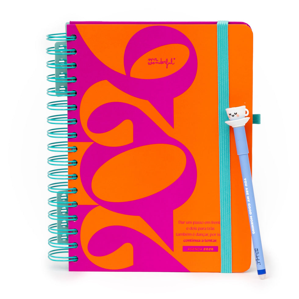 Agenda Diária Mr.Wonderful 2026 - Continua a tentar - Com Caneta Exclusiva