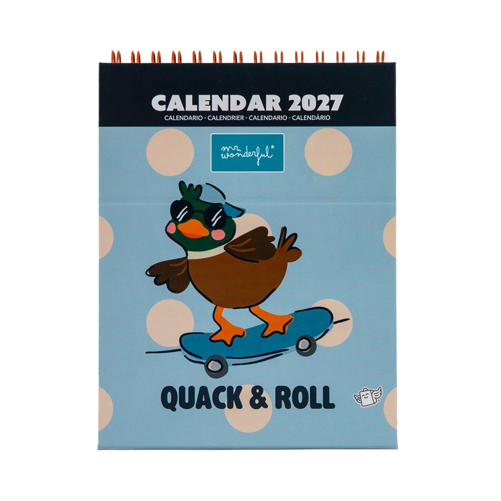 Calendário de Secretária 2027 Mr.Wonderful "Quack & Roll" com Post Its
