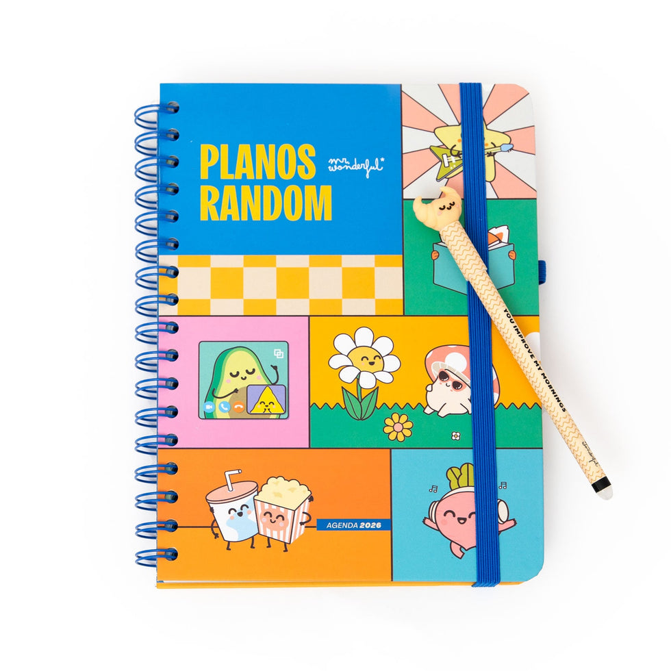 Agenda Semanal Mr.Wonderful 2026 - Planos Random - Com Caneta Exclusiva
