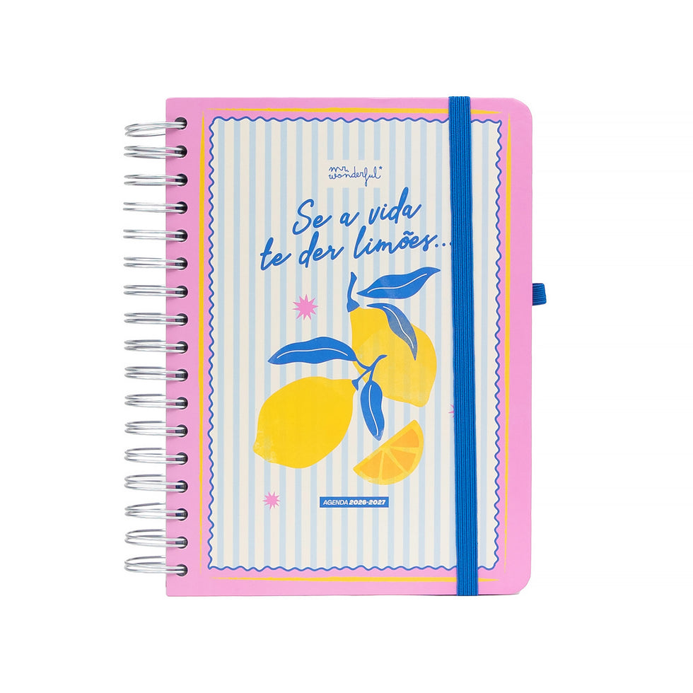 Agenda Diária 2026/2027 Mr.Wonderful "Se a Vida te deixes Limões..."