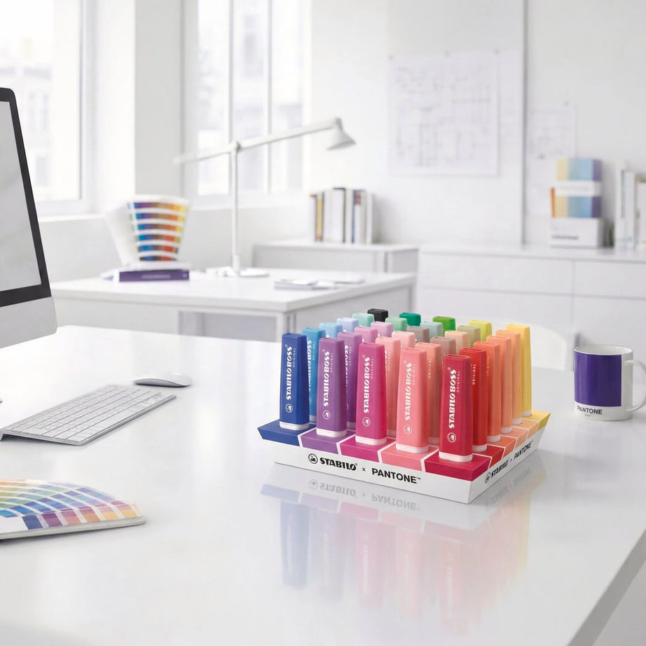 Expositor de 30 Sublinhadores Stabilo & Pantone Edição Limitada