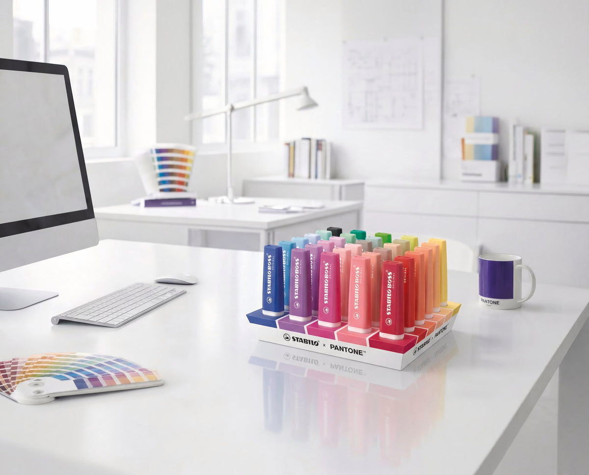 Expositor de 30 Sublinhadores Stabilo & Pantone Edição Limitada
