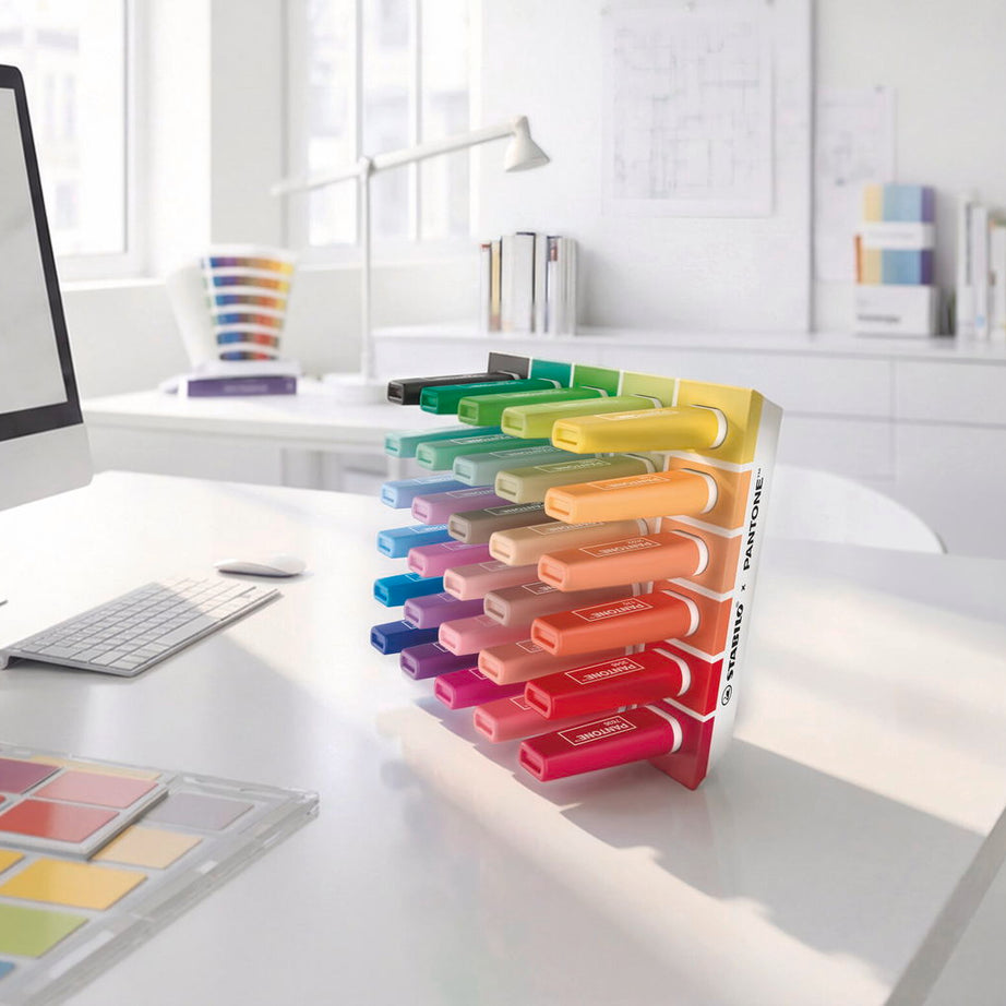 Expositor de 30 Sublinhadores Stabilo & Pantone Edição Limitada
