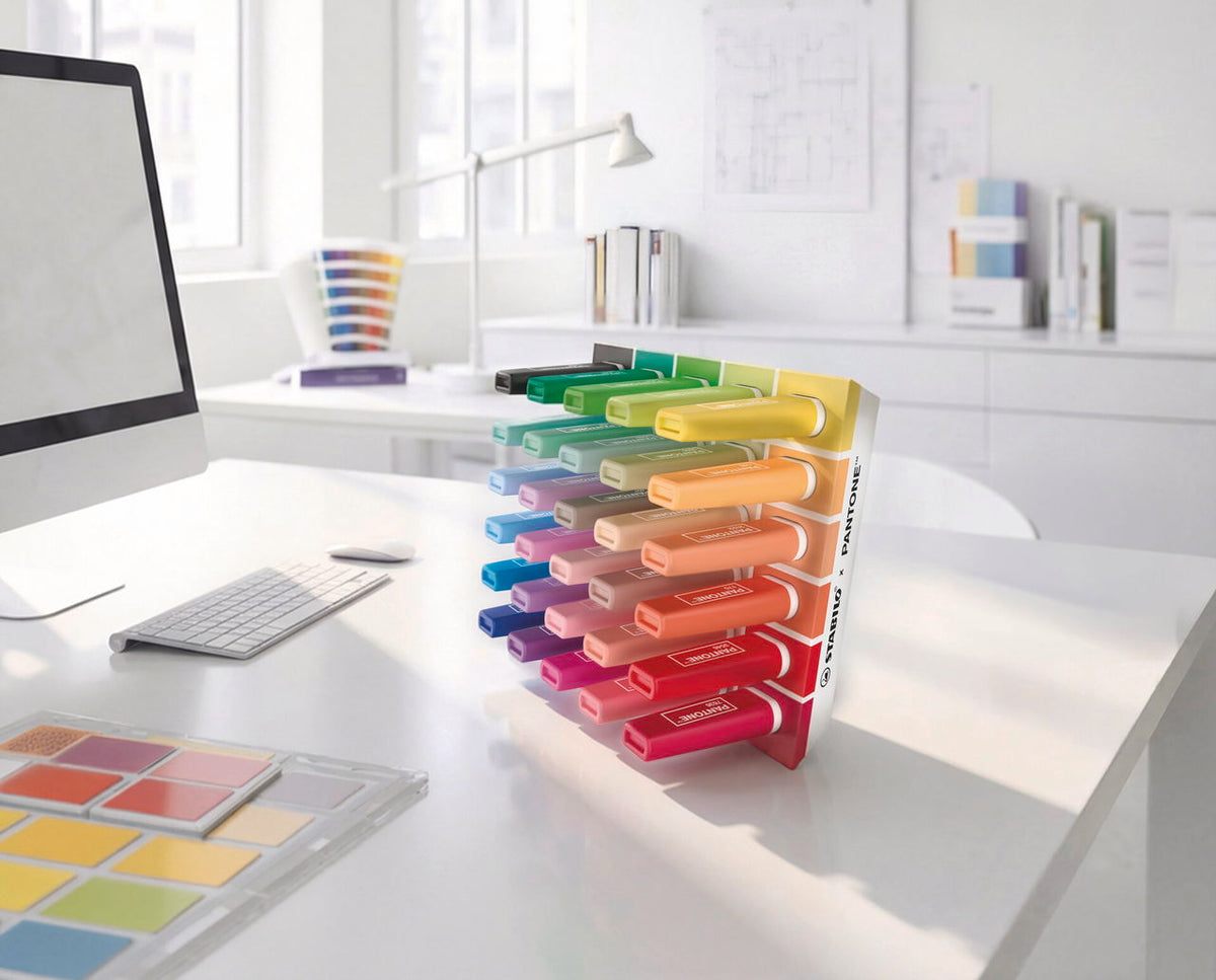 Expositor de 30 Sublinhadores Stabilo & Pantone Edição Limitada