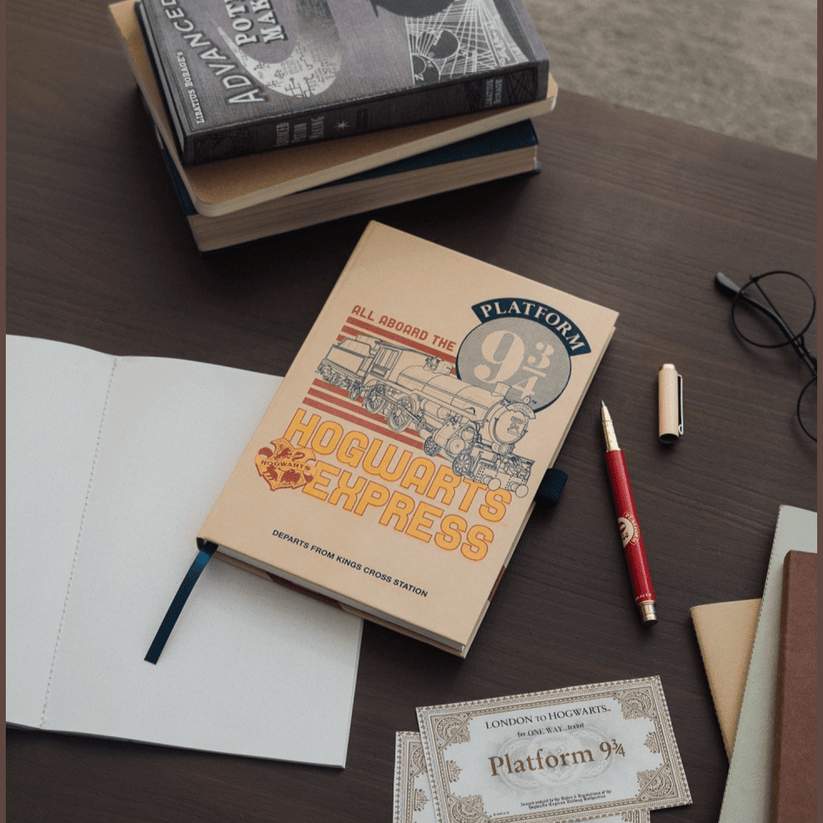 Caderno A5 Premium com Caneta Plataforma Harry Potter