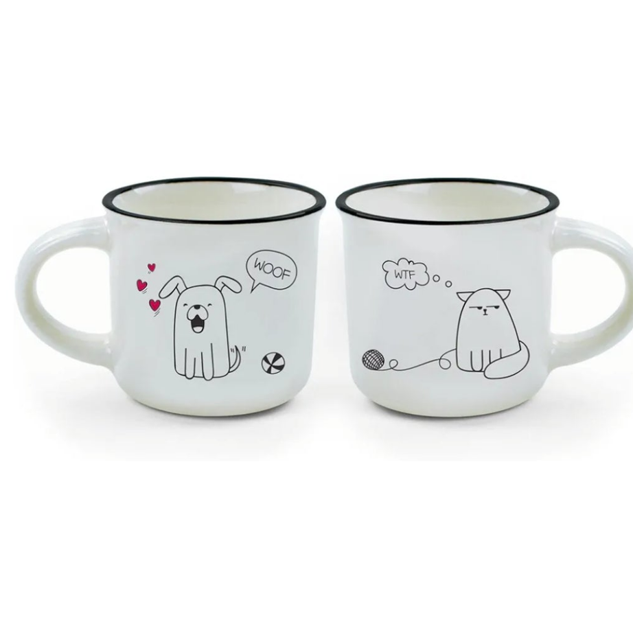 Conjunto 2 Chávenas Café Cão e Gato Legami