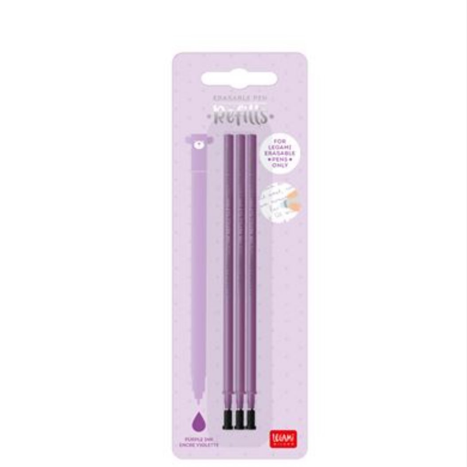 Recarga para Caneta que Apaga Legami Lilás -Set de 3 Unidades