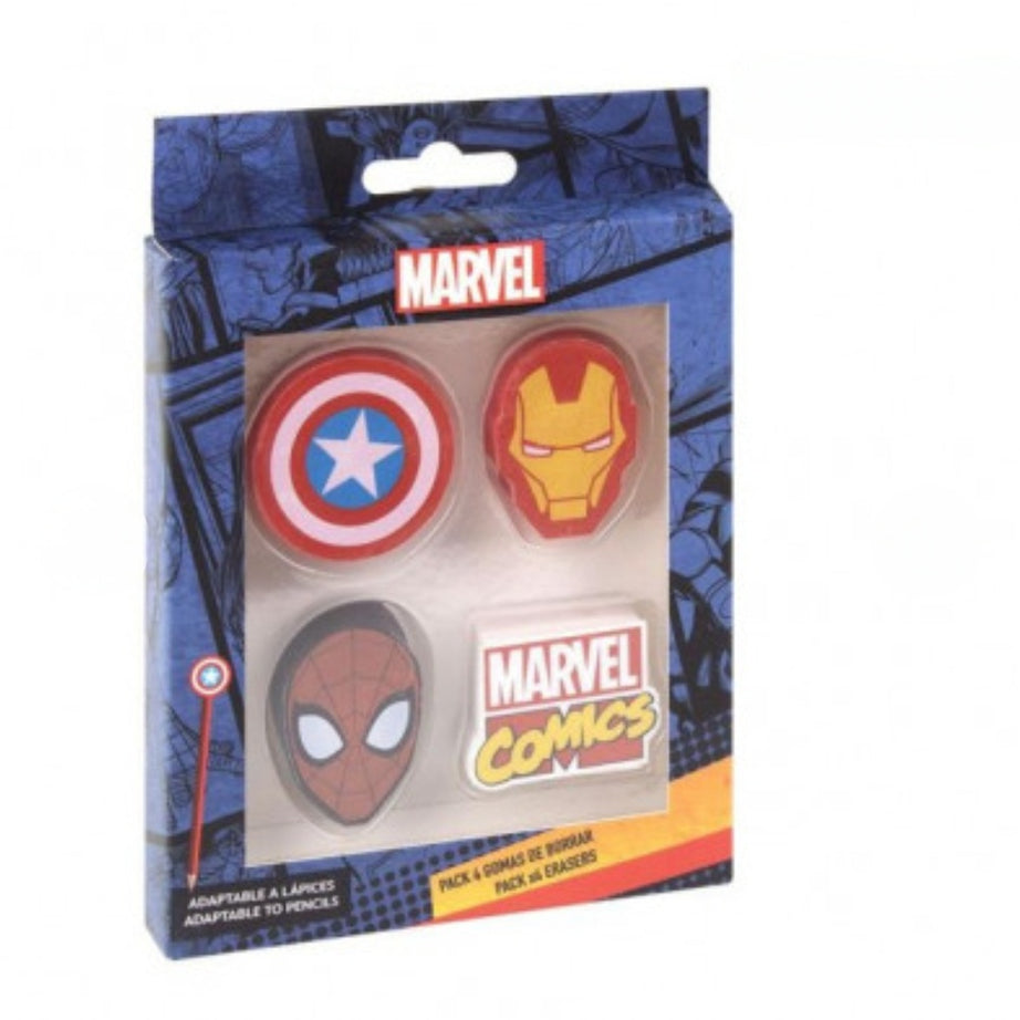 Conjunto de 4 Borrachas Marvel