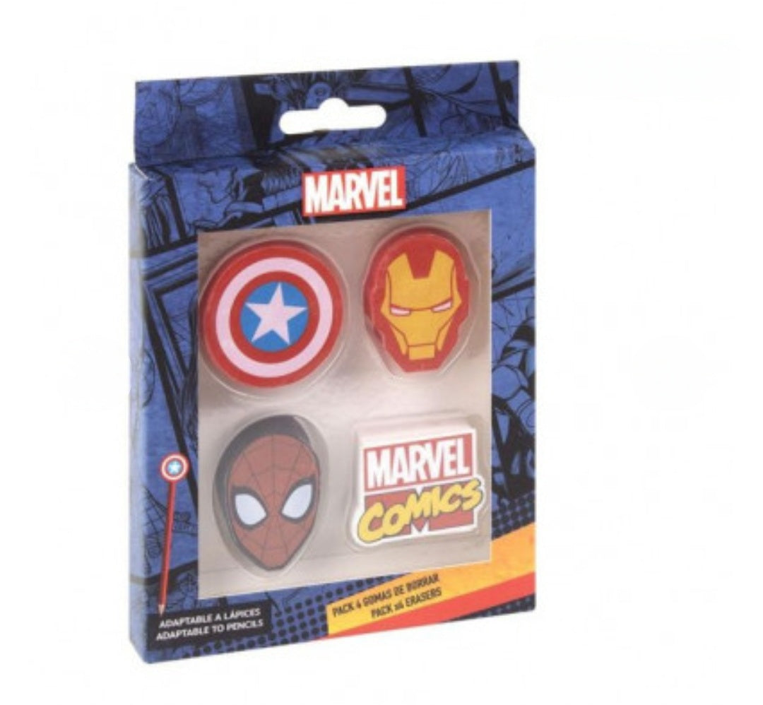 Conjunto de 4 Borrachas Marvel