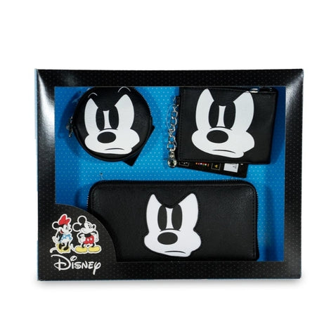 Conjunto Carteira + Porta Moedas + Porta Documentos com Corrente Adaptável - Angry Mickey