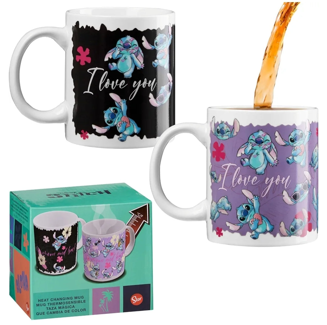 Caneca Stitch Troca Cor Com o Quente e Frio
