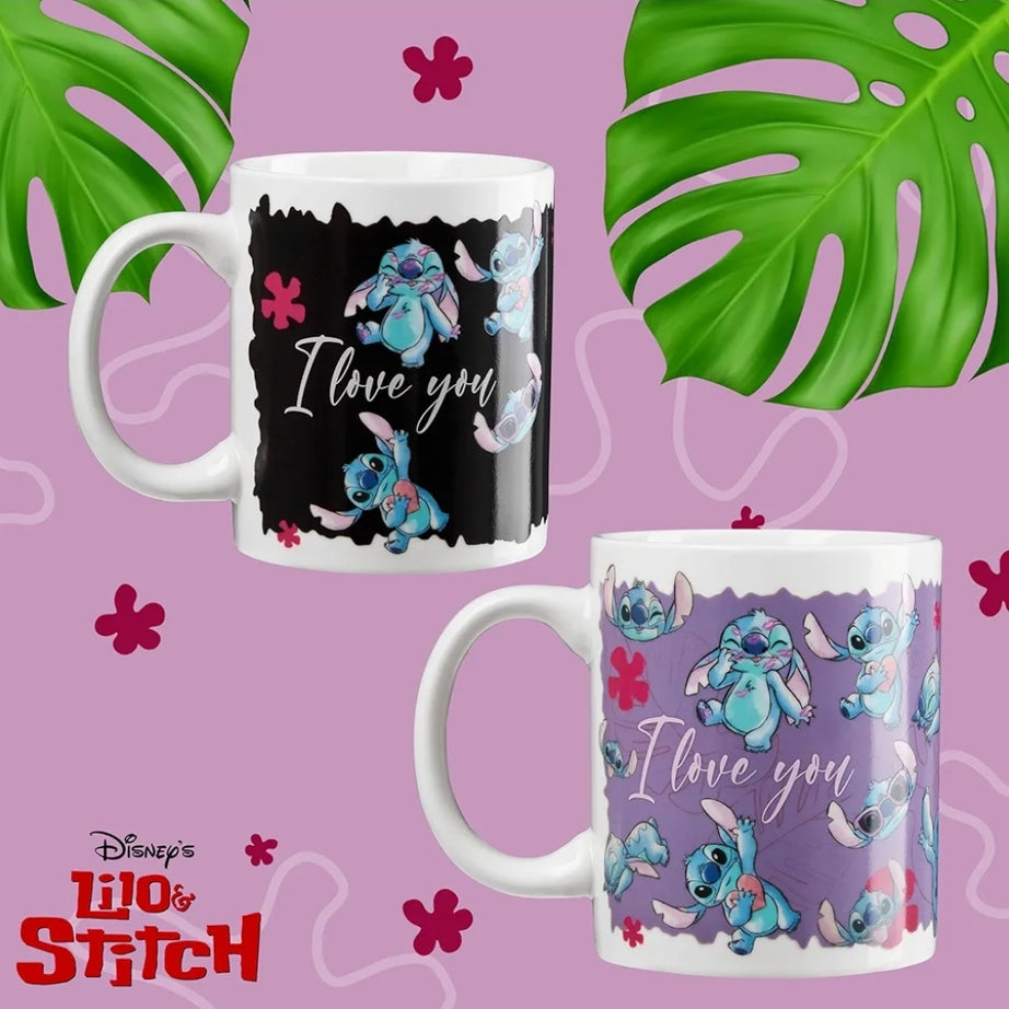 Caneca Stitch Troca Cor Com o Quente e Frio