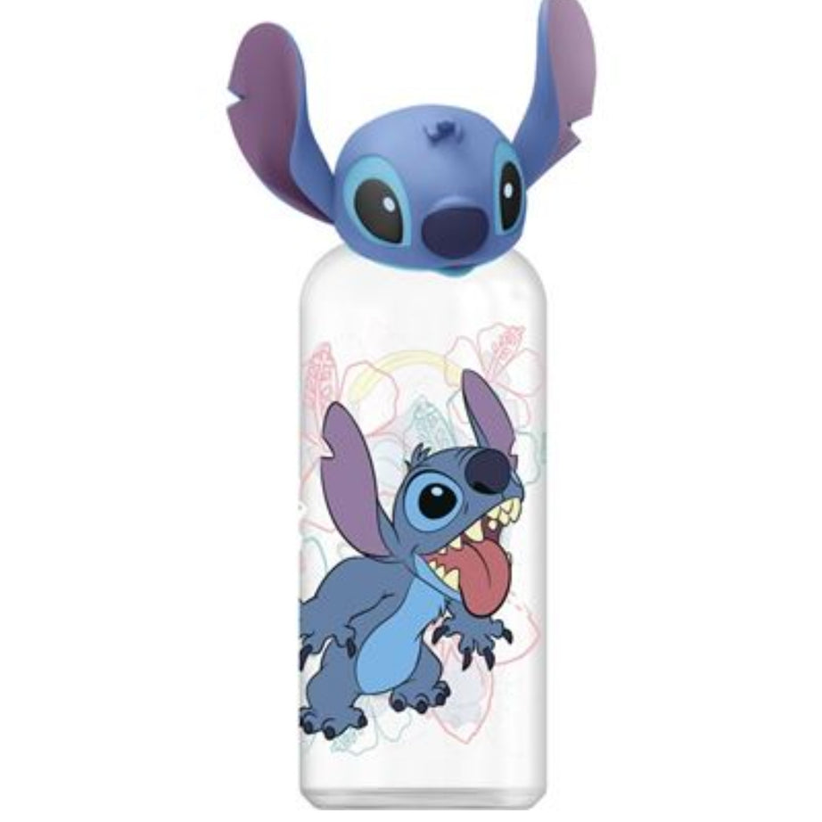 Garrafa com Tampa 3D Cabeça Stitch 560Ml