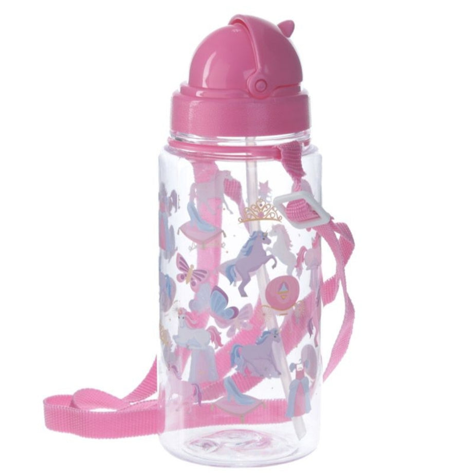 Garrafa com Tampa e Palhinha 450ml - Unicórnios
