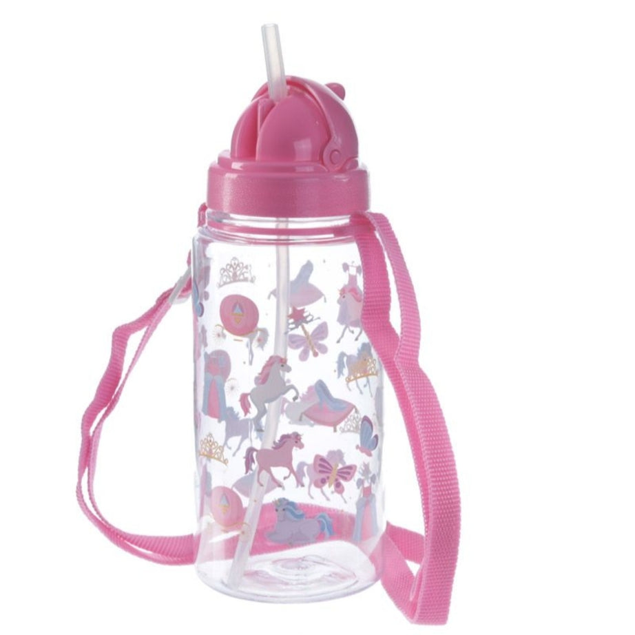Garrafa com Tampa e Palhinha 450ml - Unicórnios