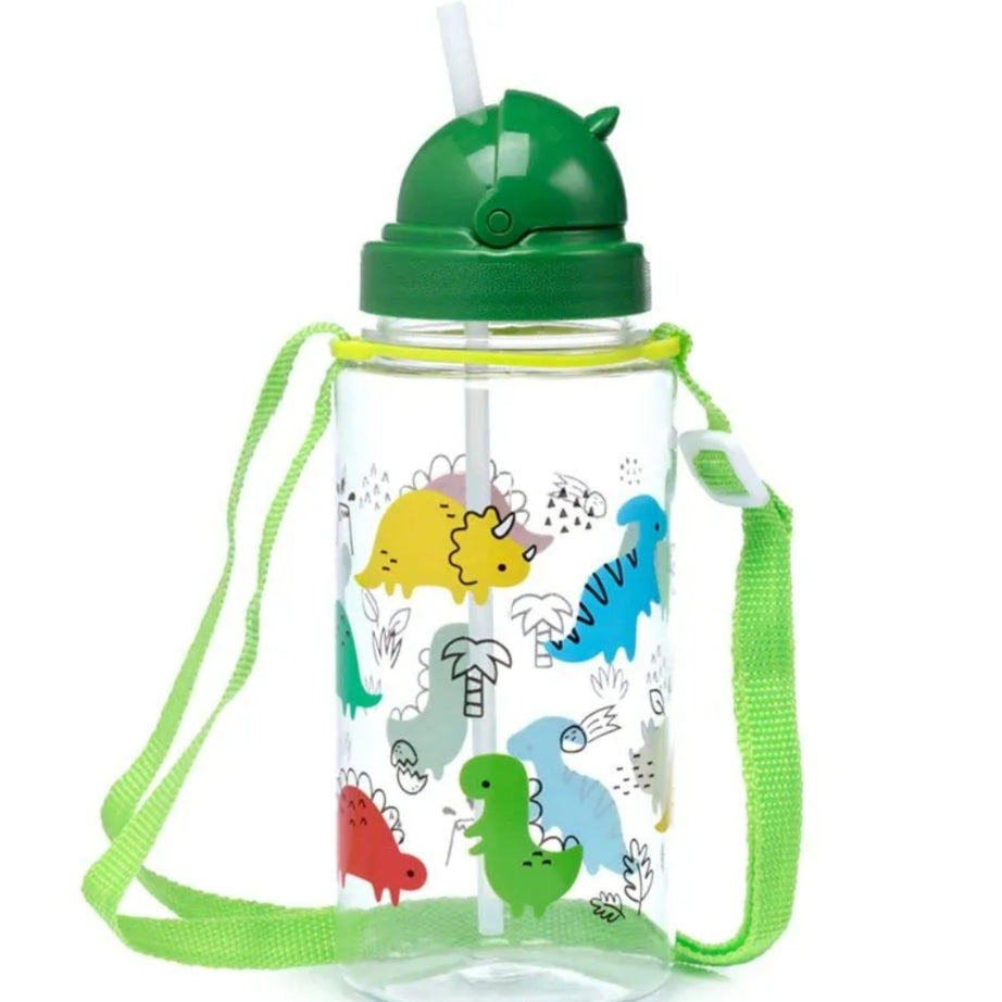Garrafa com Palhinha Dinossauro 450ml