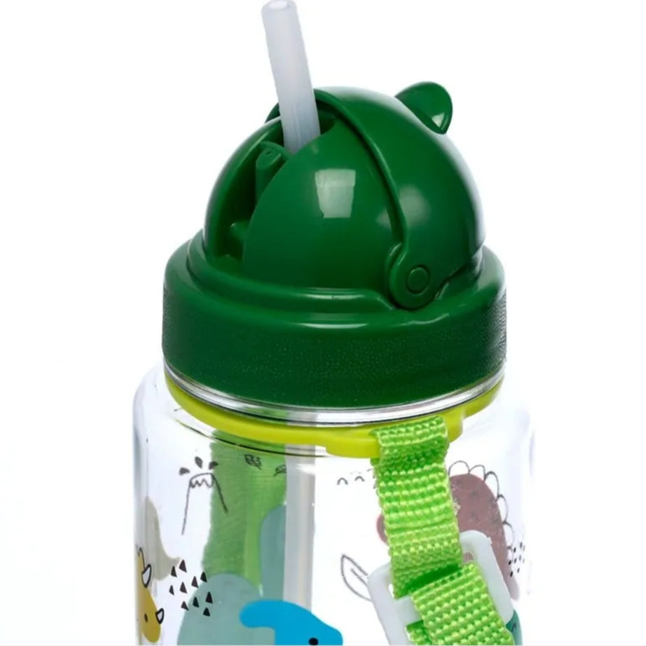 Garrafa com Palhinha Dinossauro 450ml