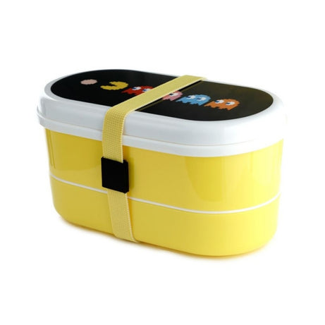 Caixa de Lanche com Divisórias e Talheres Pac-Man