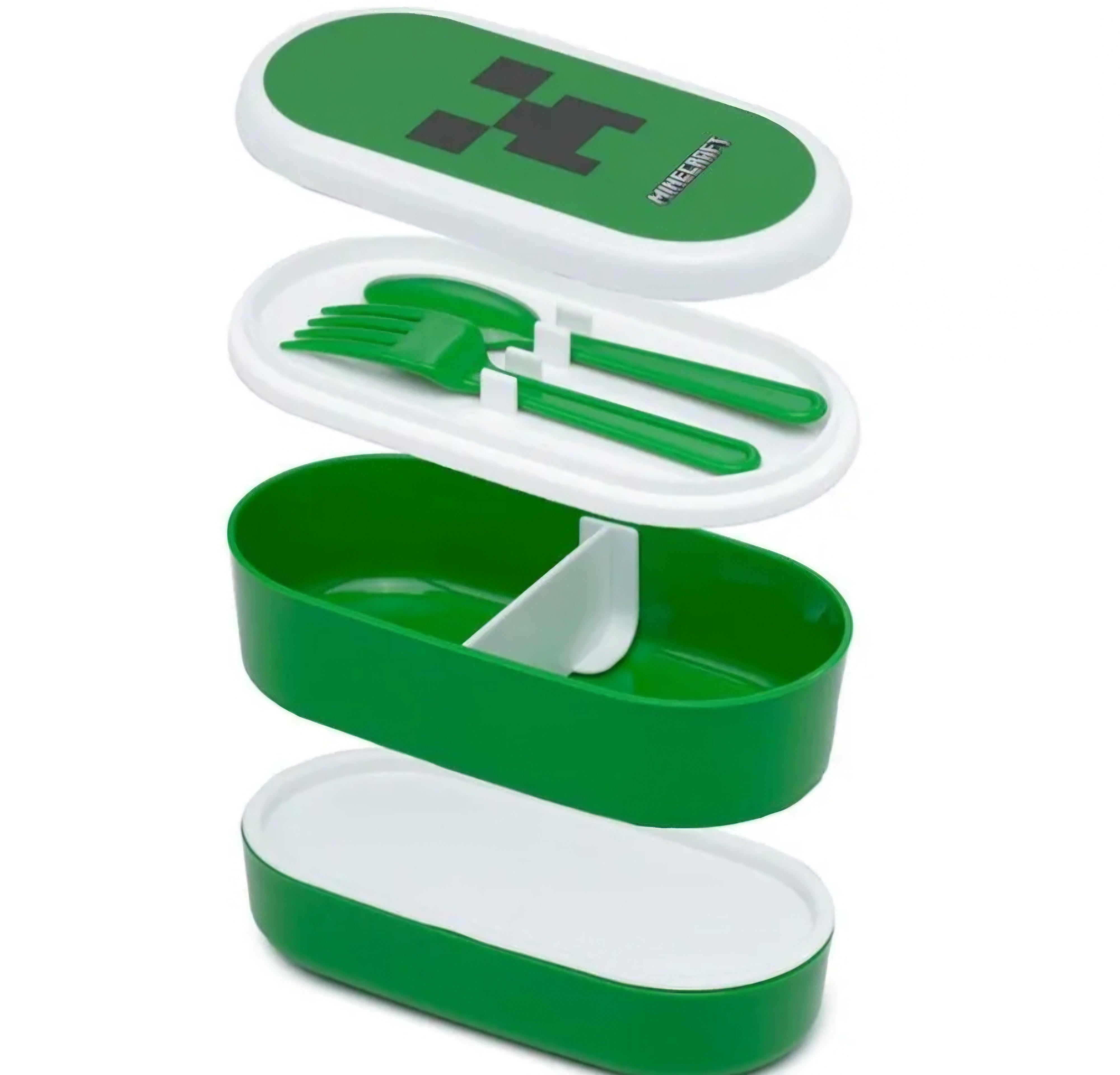 Caixa de Lanche com Divisórias e Talheres Minecraft