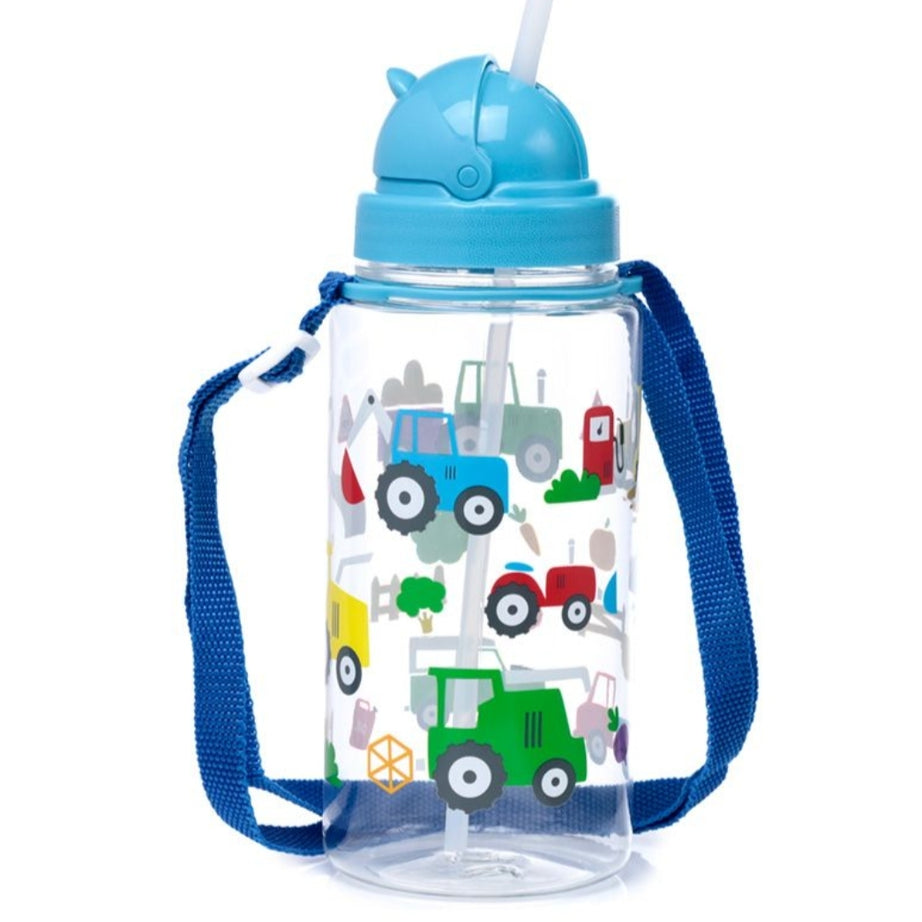 Garrafa com Palhinha e Fita - Tratores 450ml