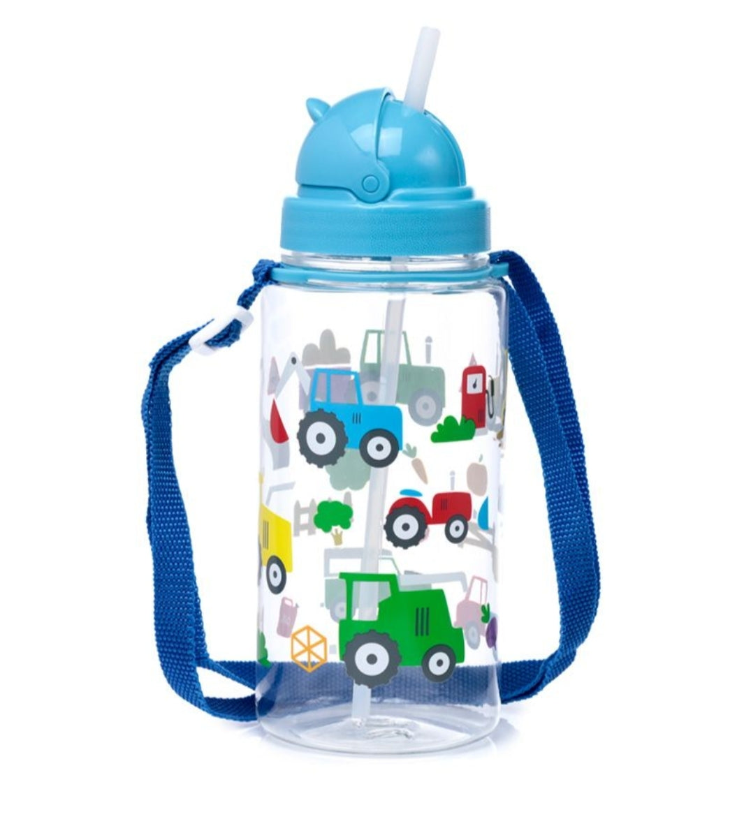 Garrafa com Palhinha e Fita - Tratores 450ml