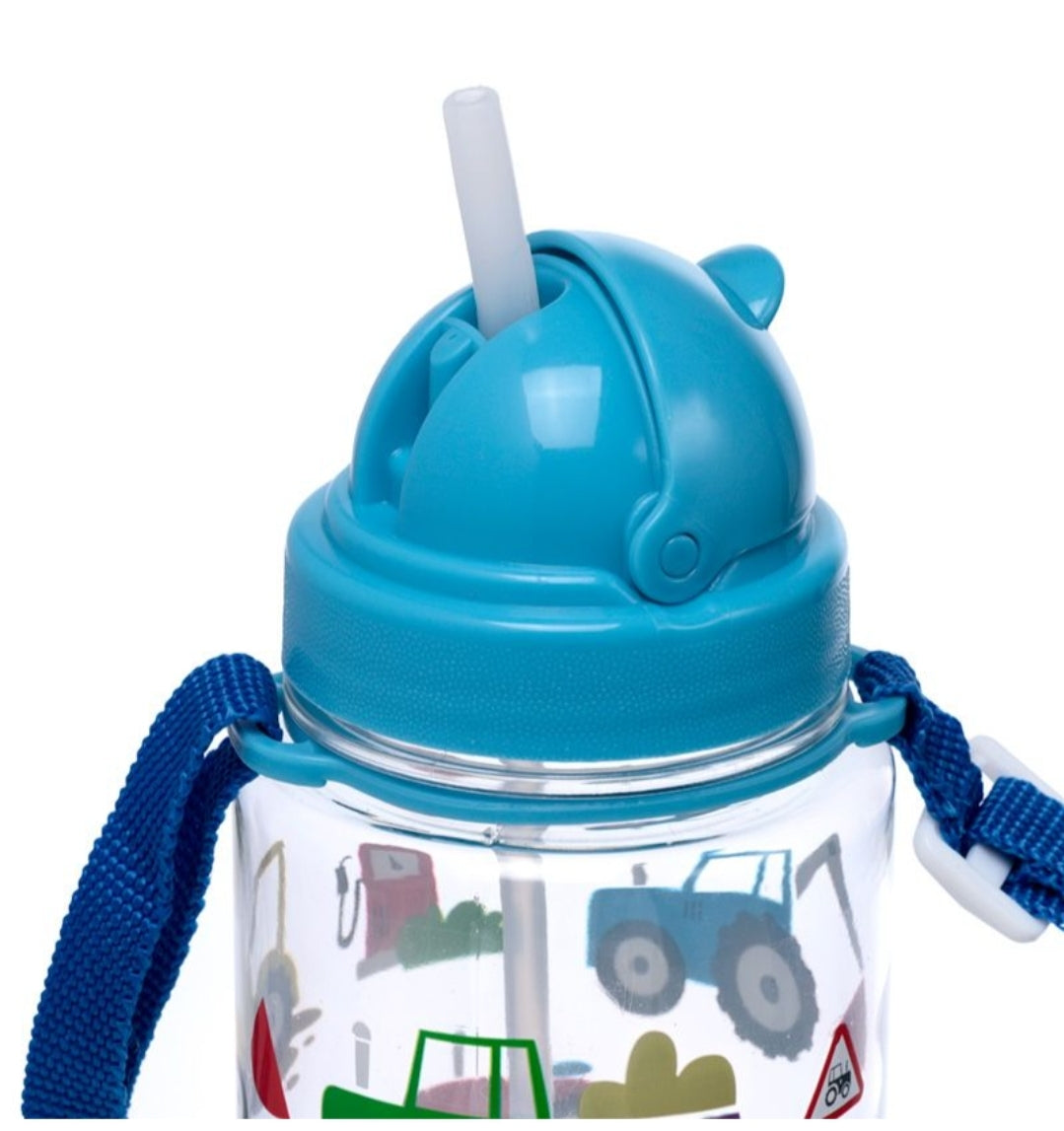 Garrafa com Palhinha e Fita - Tratores 450ml