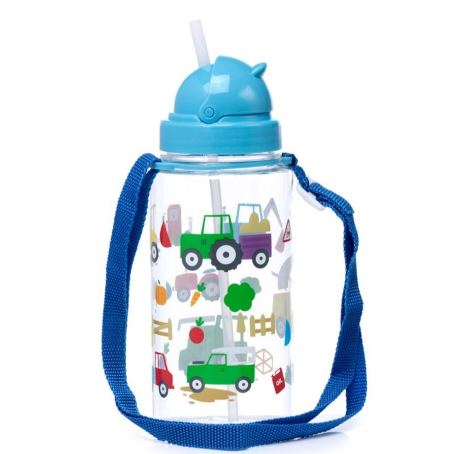 Garrafa com Palhinha e Fita - Tratores 450ml