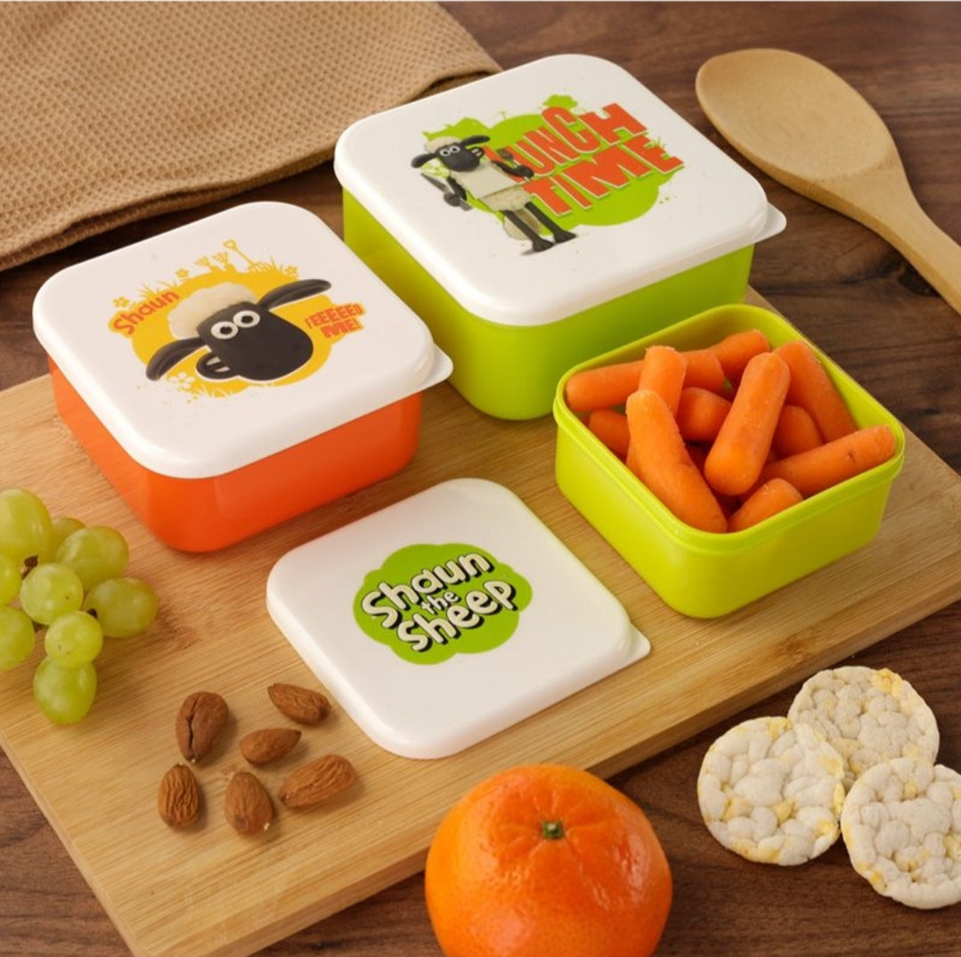 Conjunto 3 Caixas de Lanche Shaun The Sheep