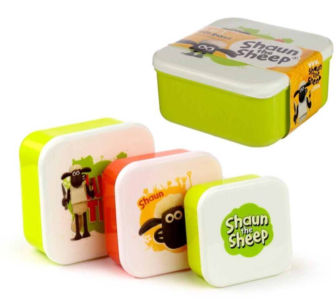 Conjunto 3 Caixas de Lanche Shaun The Sheep