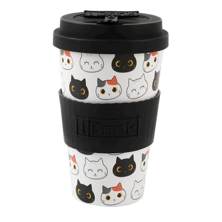 Copo Café com Tampa Viagem Gatinhos 435ml