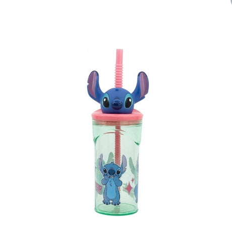 Garrafa com Palhinha e Tampa Cabeça 3D 360ml