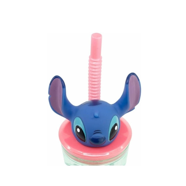 Garrafa com Palhinha e Tampa Cabeça 3D 360ml