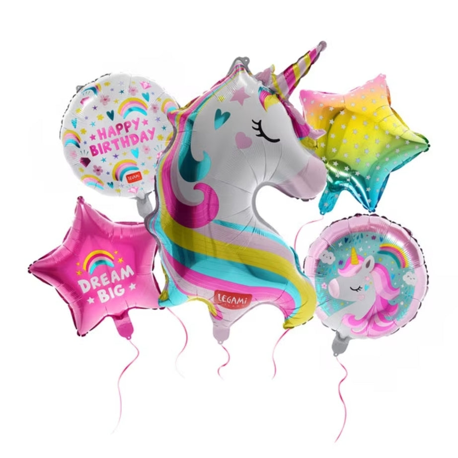 Conjunto 5 Balões Unicórnio Legami