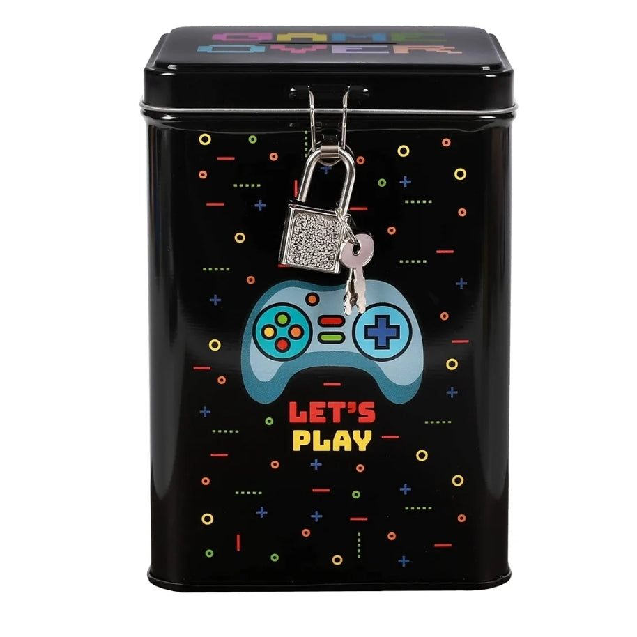 Mealheiro Metálico com Cadeado  Game Over