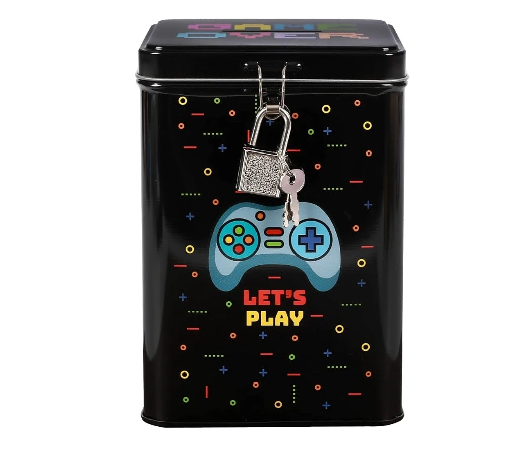 Mealheiro Metálico com Cadeado  Game Over