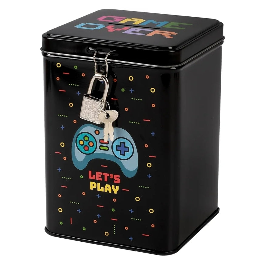 Mealheiro Metálico com Cadeado  Game Over