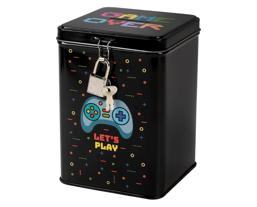 Mealheiro Metálico com Cadeado  Game Over