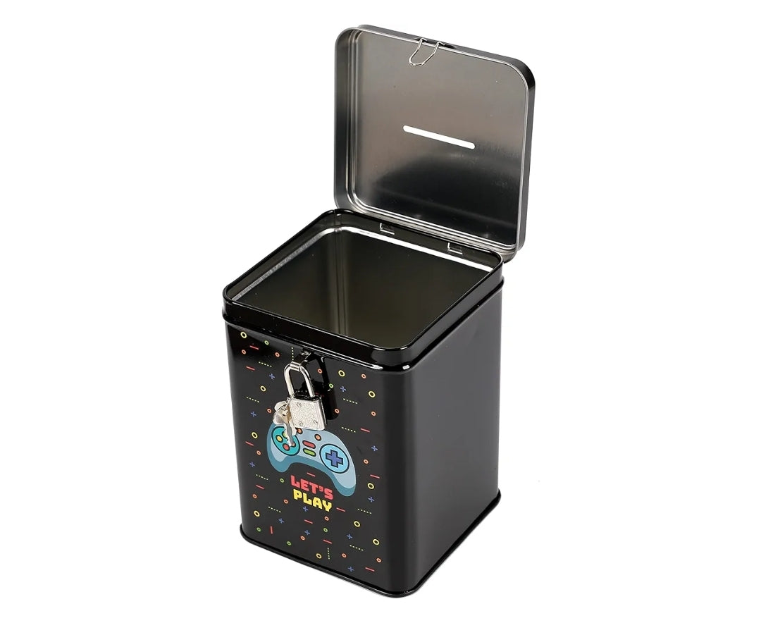 Mealheiro Metálico com Cadeado  Game Over