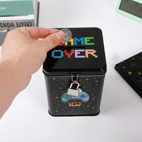 Mealheiro Metálico com Cadeado  Game Over