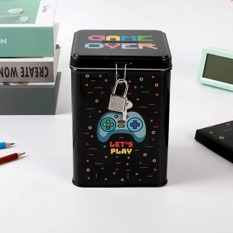 Mealheiro Metálico com Cadeado  Game Over