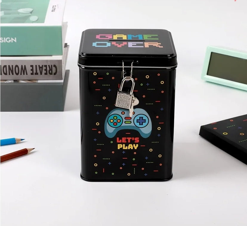 Mealheiro Metálico com Cadeado  Game Over