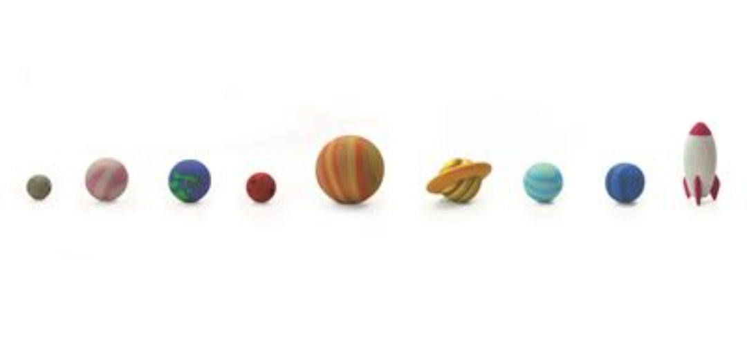 Conjunto 9 Borrachas Sistema Solar