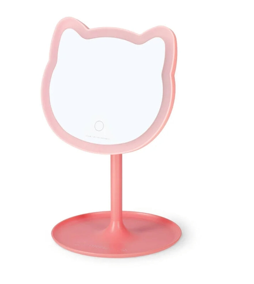 Espelho Gato com Luz Regulável e Base Para Jóias