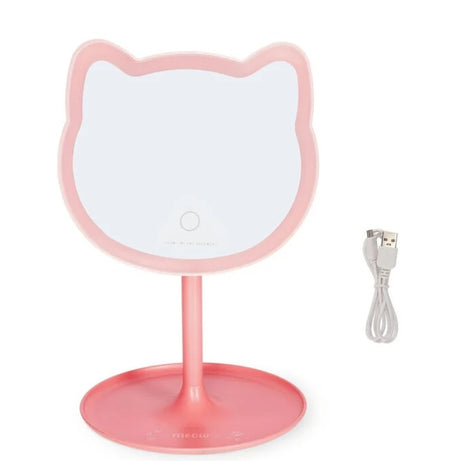 Espelho Gato com Luz Regulável e Base Para Jóias